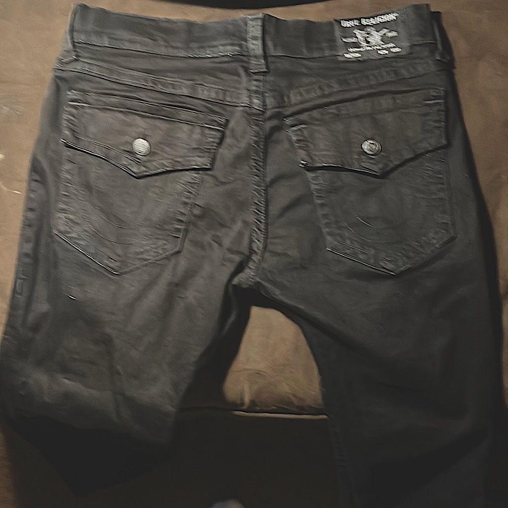 Black Rocco relaxed skinny true religion jeans